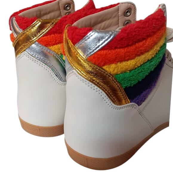 GUCCI Sneakers Men\'s 7.5 Bambi High Tops Rainbow Pride Authentic‎ Designer main image 10